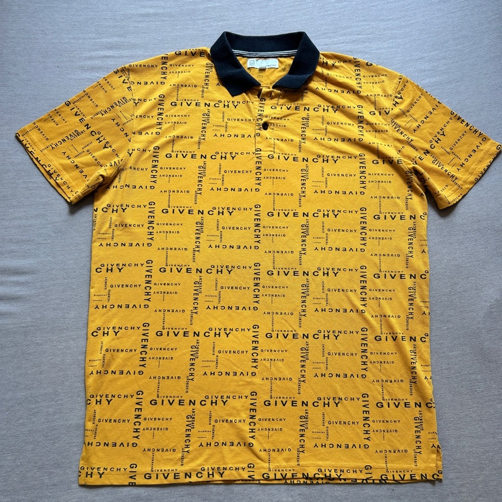 Givenchy Black and Yellow Logo Polo Shirt